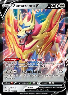 Zamazenta V card from SWSH01: Sword & Shield Base Set