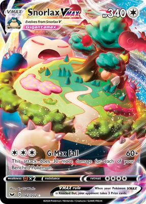 Snorlax VMAX card from SWSH01: Sword & Shield Base Set