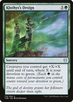 Klothys's Design card from Theros Beyond Death