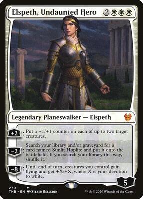 Elspeth, Undaunted Hero card from Theros Beyond Death