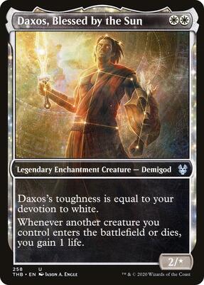 Daxos, Blessed by the Sun (Showcase) card from Theros Beyond Death