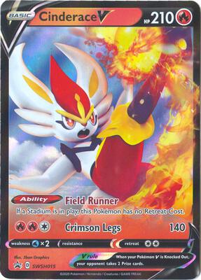 Cinderace V - SWSH015 card from SWSH: Sword & Shield Promo Cards