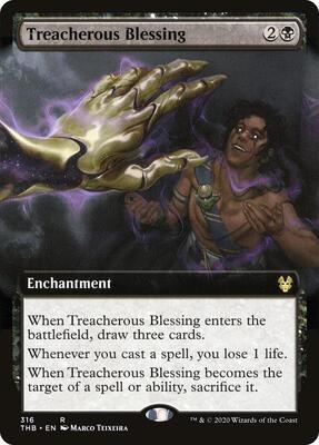 Treacherous Blessing (Extended Art) card from Theros Beyond Death