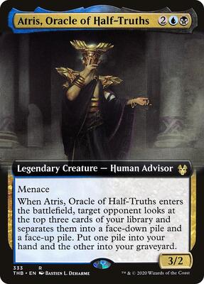Atris, Oracle of Half-Truths (Extended Art) card from Theros Beyond Death