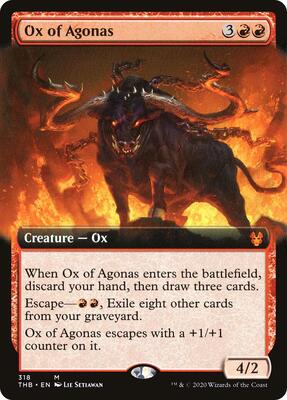 Ox of Agonas (Extended Art) card from Theros Beyond Death