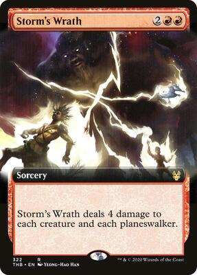 Storm's Wrath (Extended Art) card from Theros Beyond Death