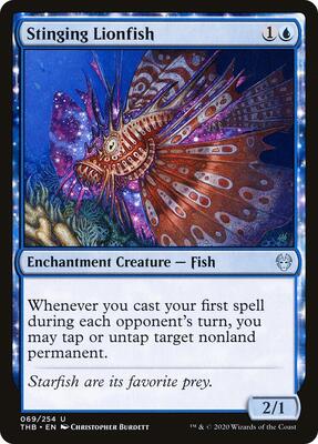 Stinging Lionfish card from Theros Beyond Death