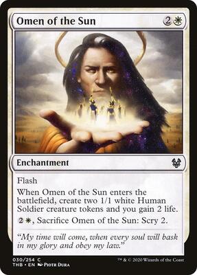 Omen of the Sun card from Theros Beyond Death