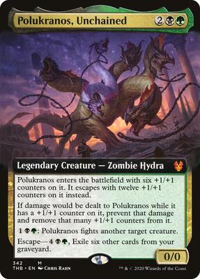 Polukranos, Unchained (Extended Art) card from Theros Beyond Death