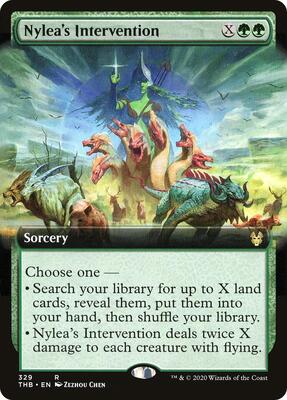 Nylea's Intervention (Extended Art) card from Theros Beyond Death