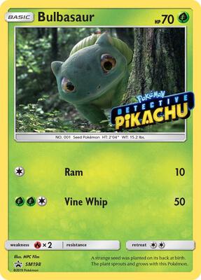 Bulbasaur - SM198 (Detective Pikachu Stamped) card from SM Promos