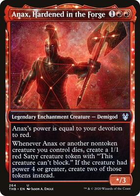 Anax, Hardened in the Forge (Showcase) card from Theros Beyond Death