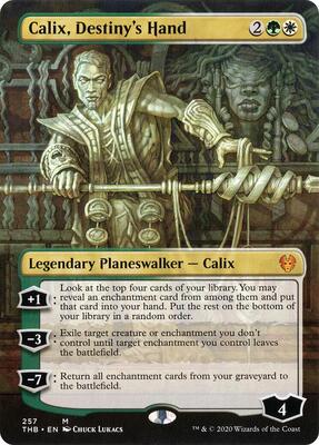 Calix, Destiny's Hand (Borderless) card from Theros Beyond Death