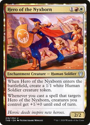 Hero of the Nyxborn card from Theros Beyond Death