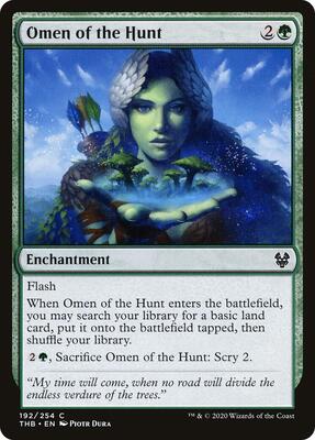 Omen of the Hunt card from Theros Beyond Death