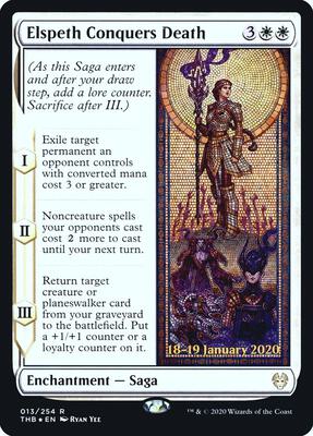 Elspeth Conquers Death card from Prerelease Cards