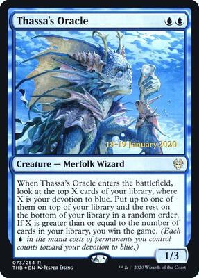 Thassa's Oracle card from Prerelease Cards