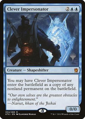 Clever Impersonator card from Promo Pack: Theros Beyond Death