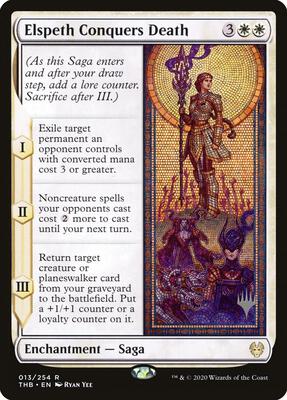 Elspeth Conquers Death card from Promo Pack: Theros Beyond Death