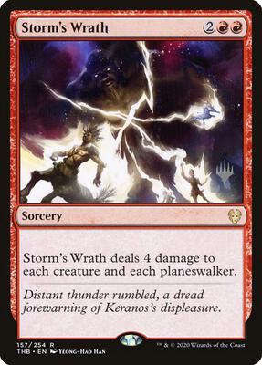 Storm's Wrath card from Promo Pack: Theros Beyond Death