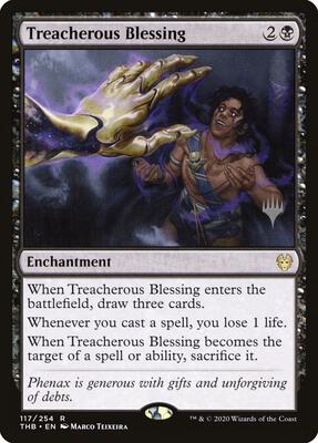 Treacherous Blessing card from Promo Pack: Theros Beyond Death
