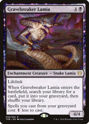 Gravebreaker Lamia card from Promo Pack: Theros Beyond Death