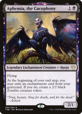 Aphemia, the Cacophony card from Promo Pack: Theros Beyond Death