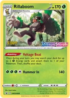 Rillaboom - SWSH006 (Prerelease) [Staff] card from SWSH: Sword & Shield Promo Cards