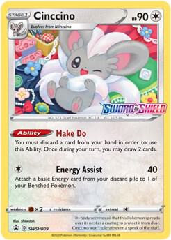 Cinccino - SWSH009 (Prerelease) card from SWSH: Sword & Shield Promo Cards