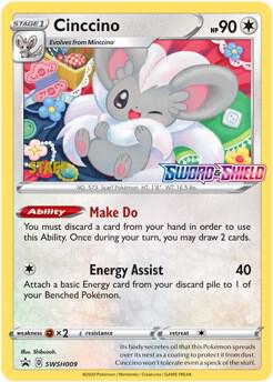 Cinccino - SWSH009 (Prerelease) [Staff] card from SWSH: Sword & Shield Promo Cards