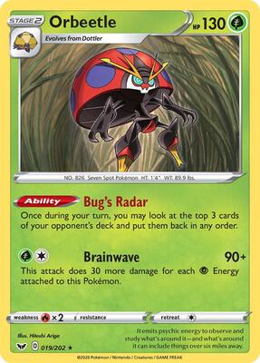 Orbeetle card from SWSH01: Sword & Shield Base Set