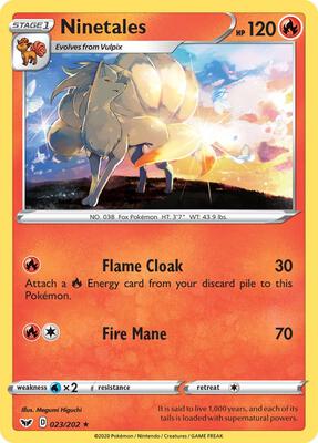 Ninetales card from SWSH01: Sword & Shield Base Set