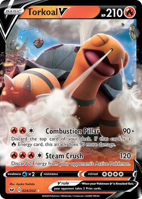 Torkoal V card from SWSH01: Sword & Shield Base Set