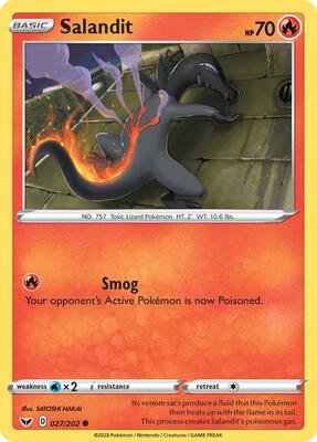 Salandit card from SWSH01: Sword & Shield Base Set
