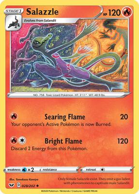 Salazzle card from SWSH01: Sword & Shield Base Set