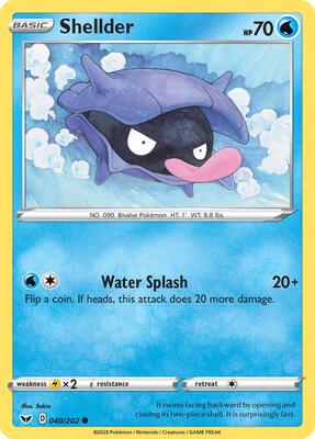 Shellder card from SWSH01: Sword & Shield Base Set