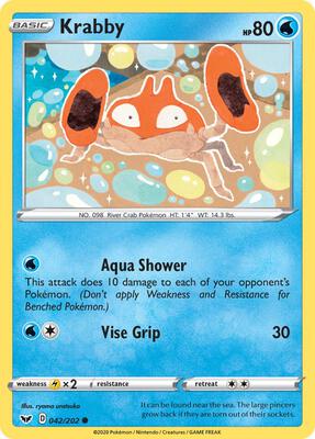 Krabby (042) card from SWSH01: Sword & Shield Base Set