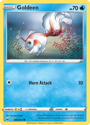 Goldeen (045) card from SWSH01: Sword & Shield Base Set