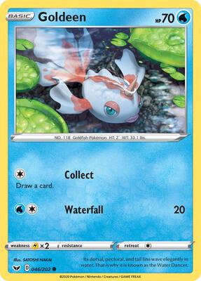 Goldeen (046) card from SWSH01: Sword & Shield Base Set