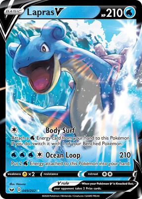 Lapras V card from SWSH01: Sword & Shield Base Set