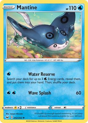 Mantine card from SWSH01: Sword & Shield Base Set