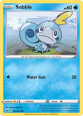 Sobble (054) card from SWSH01: Sword & Shield Base Set