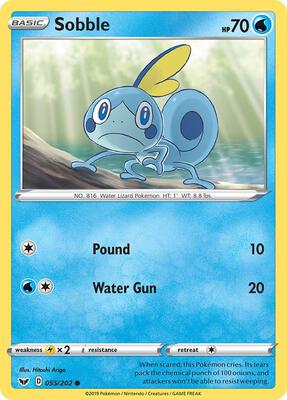 Sobble (055) card from SWSH01: Sword & Shield Base Set