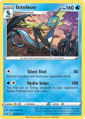Inteleon (059) card from SWSH01: Sword & Shield Base Set