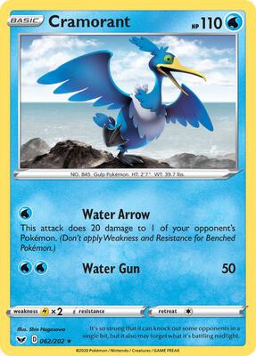 Cramorant card from SWSH01: Sword & Shield Base Set