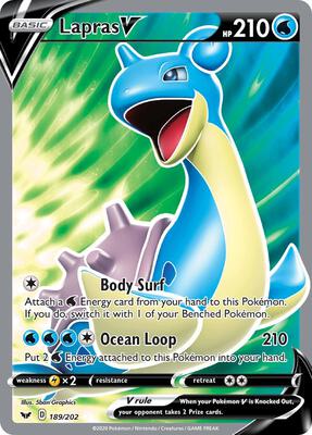 Lapras V (Full Art) card from SWSH01: Sword & Shield Base Set