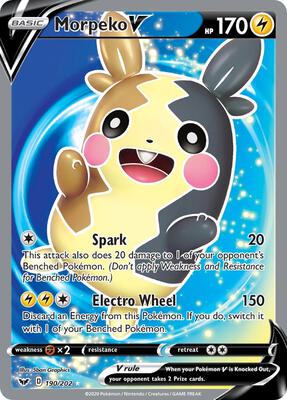 Morpeko V (Full Art) card from SWSH01: Sword & Shield Base Set