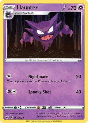 Haunter card from SWSH01: Sword & Shield Base Set