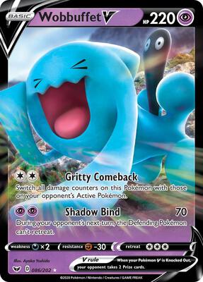 Wobbuffet V card from SWSH01: Sword & Shield Base Set