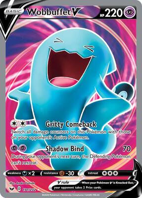 Wobbuffet V (Full Art) card from SWSH01: Sword & Shield Base Set